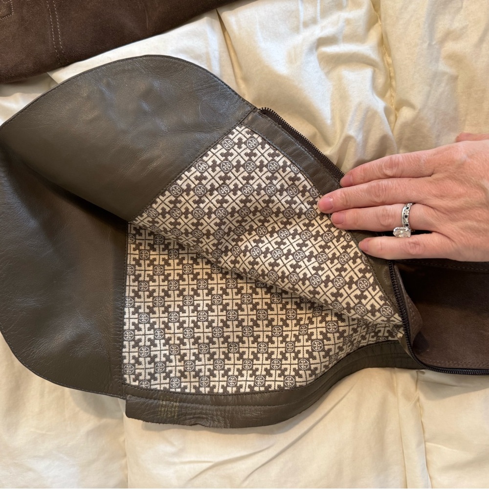 Tory Burch Over-the-Knee Suede Boots in Dark Brown - Picture 6 of 9